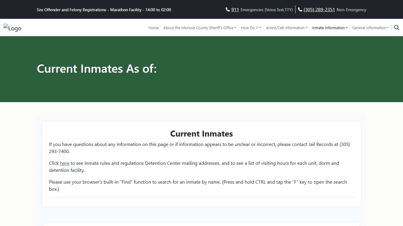M.C.S.O - Current Inmates